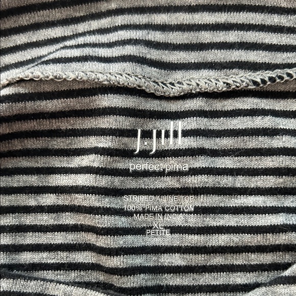 J. Jill Gray Striped Long Sleeve Women's Top Size XL Petite - Picture 3 of 4